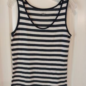 Three Dot Striped Navy and White Women's Tank Top